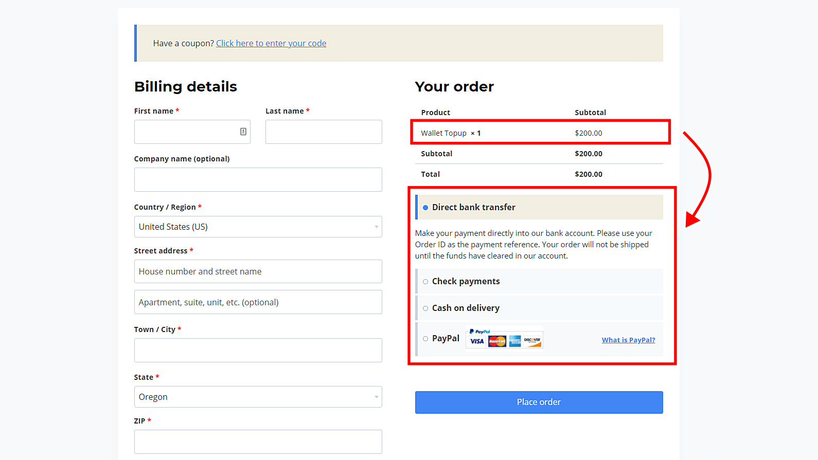 woocommerce disable payment gateways for wallet deposits