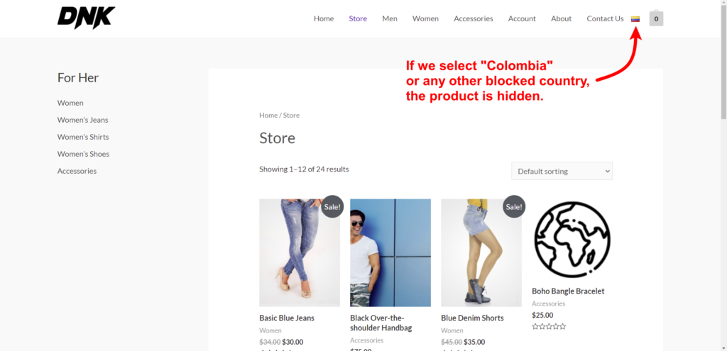 woocommerce hide products by country