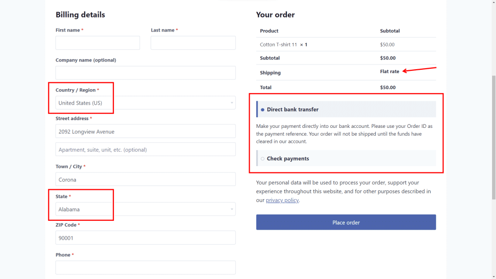 disable WooCommerce payment gateways for specific shipping methods